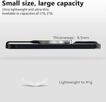 P10 Magnetic PSSD 1TB,for iPhone & Android MagSafe Portable SSD, Upto 2000MB/s-Type-C, SM2320