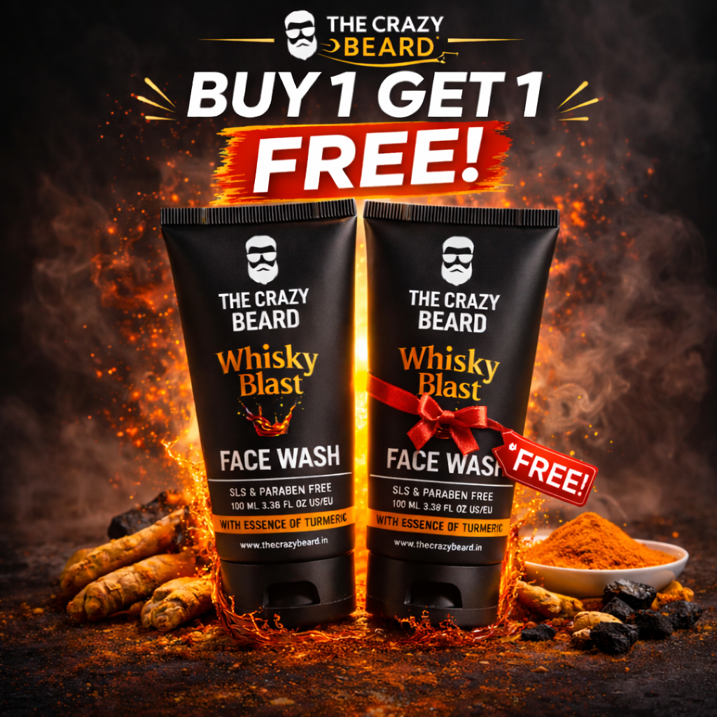 The Crazy Beard Whisky Blast Face Wash for Men – Deep Cleansing & Oil Control | (Buy 1 Get 1 Free)