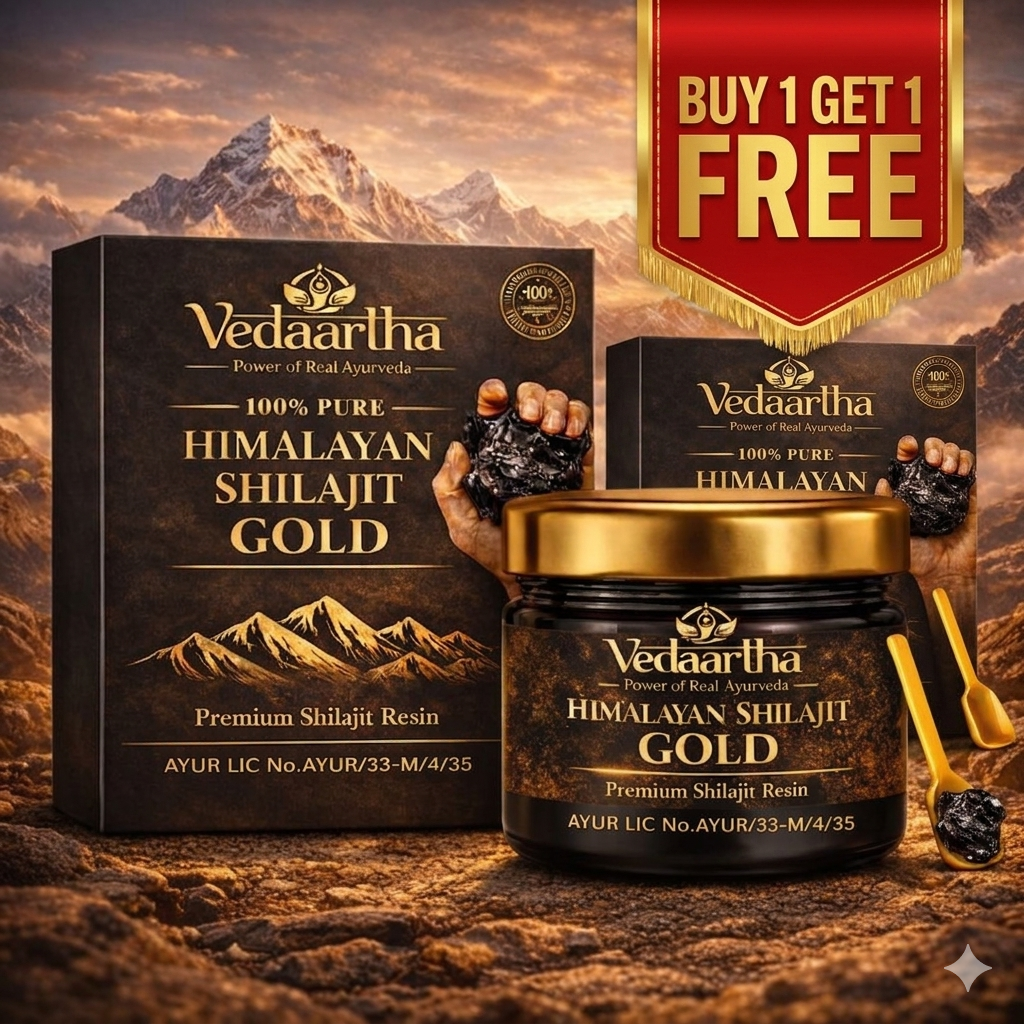 Vedaartha Shilajeet Gold | Premium Shilajit Blend for Energy & Vitality 20gm | BUY 1 GET 1 FREE |