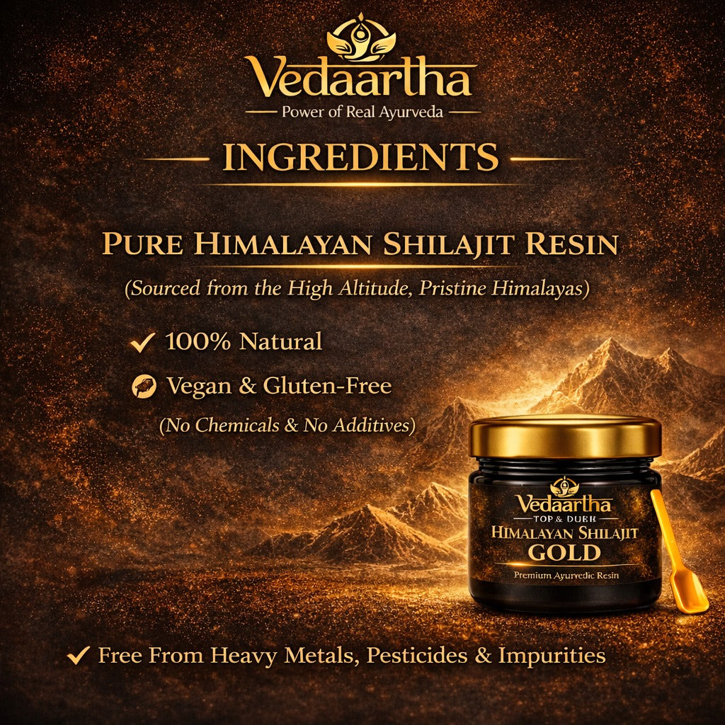 Vedaartha Shilajeet Gold | Premium Shilajit Blend for Energy & Vitality 20gm | BUY 1 GET 1 FREE |