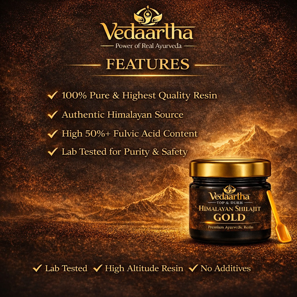Vedaartha Shilajeet Gold | Premium Shilajit Blend for Energy & Vitality 20gm | BUY 1 GET 1 FREE |