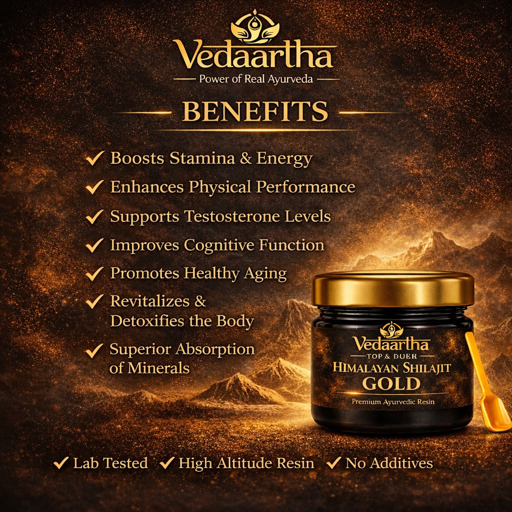Vedaartha Shilajeet Gold | Premium Shilajit Blend for Energy & Vitality 20gm | BUY 1 GET 1 FREE |