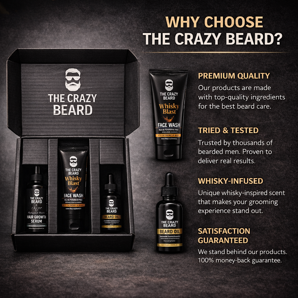 The Crazy Beard Men’s Grooming Gift Box – Beard & Skincare Combo Kit | (Buy 1 Get 1 Free)