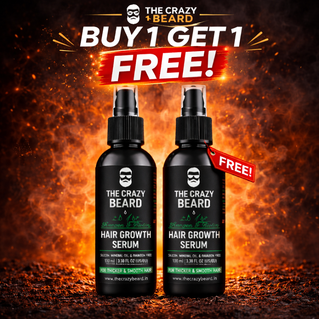The Crazy Beard Hair Growth Serum for Men – Reduces Hair Fall & Boosts Regrowth | (Buy 1 Get 1 Free)
