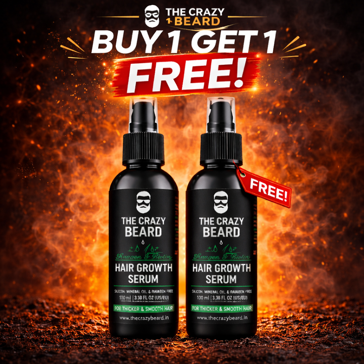 The Crazy Beard Hair Growth Serum for Men – Reduces Hair Fall & Boosts Regrowth | (Buy 1 Get 1 Free)
